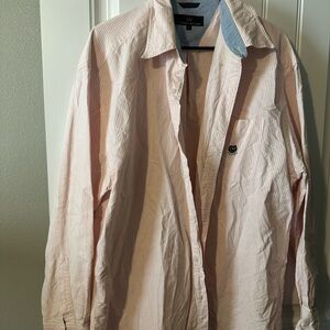 Woods & Woods 100% Cotton Men's Light Pink Striped Shirt Jacket